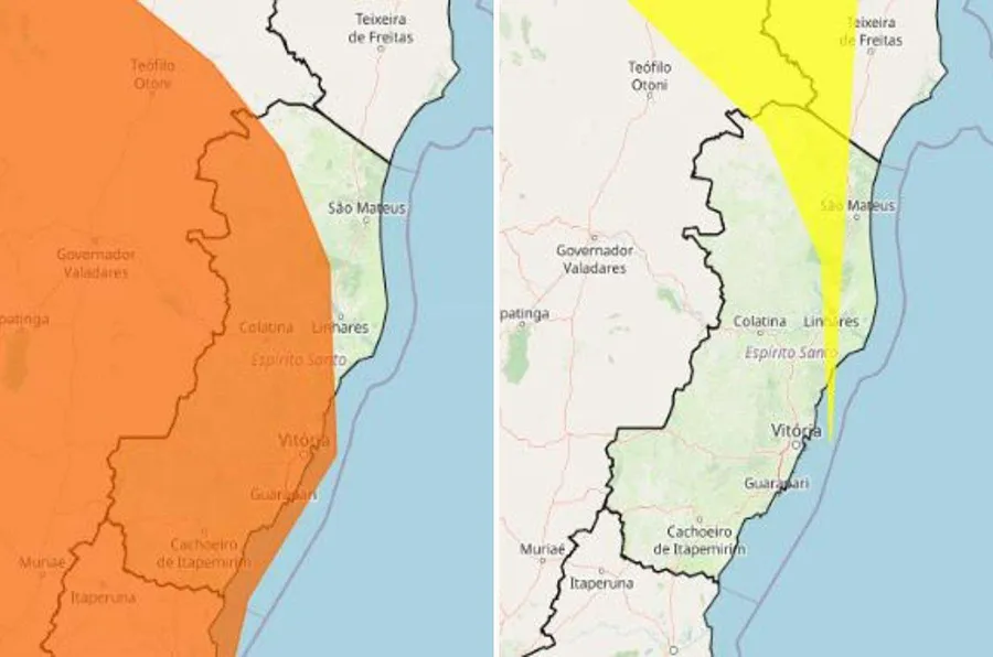 Novos alertas de chuva forte para cidades do Espírito Santo são emitidos, confiram a lista; 