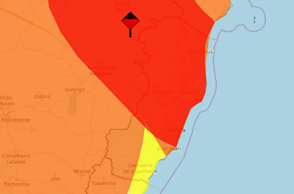 ES recebe alerta vermelho para risco de novo temporal, veja a lista das cidades