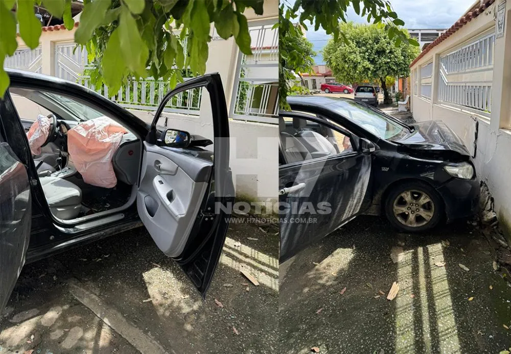 Carro colide contra muro após condutor passar mal em Baixo Guandu