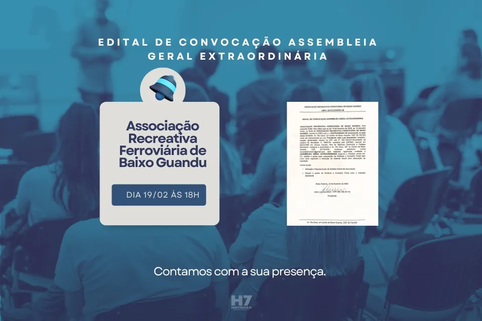 Edital de Convocação da Assembleia Geral Extraordinária da Associação Recreativa Ferroviária de Baixo Guandu