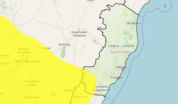 Municípios do ES recebem alerta de chuvas e ventos intensos, confiram;