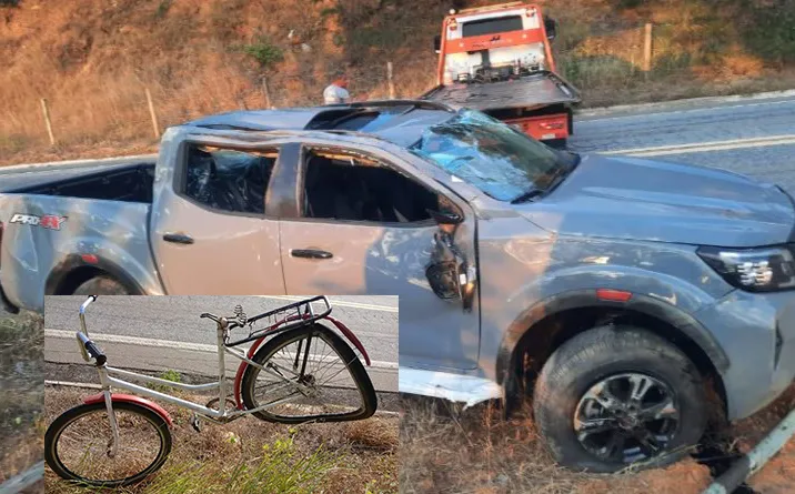 Carro capota ao tentar desviar de ciclista na BR 259 
