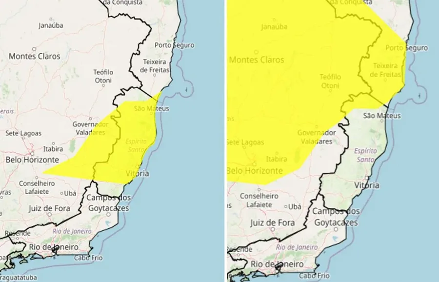 Baixo Guandu, Colatina e Itaguaçu entre as cidades em alerta amarelo para chuvas segundo o (Inmet)